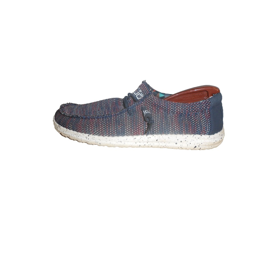 Hey Dude Men's Size 12 Blue Orange Wally Sox Slip-On Loafers Lightweight Casual